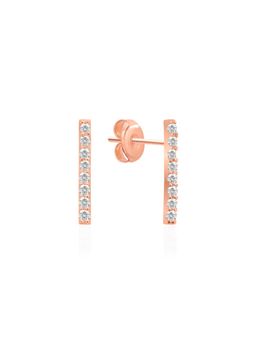 Nistra - 925 Sterling Silver Everglow Linear Studs Earrings
