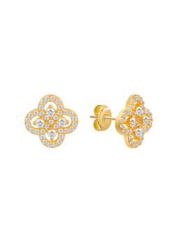 Nistra - 925 Sterling Silver Intricate Glam Studs Earrings
