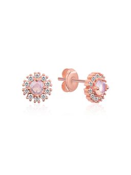 Nistra - 925 Sterling Silver Opal Tiny Sunburst Glow Studs