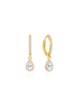 Nistra - 925 Sterling Silver Shimmer Drop Earrings