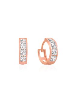 Nistra - 925 Sterling Silver Glow All Day Huggies Earrings