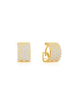 Nistra - 925 Sterling Silver All-Out Spark Huggies Earrings