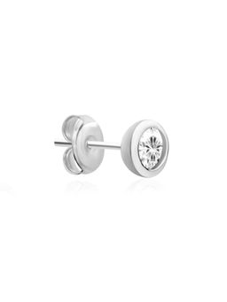 Nistra - 925 Sterling Silver Everyday Bezel Studs Earrings