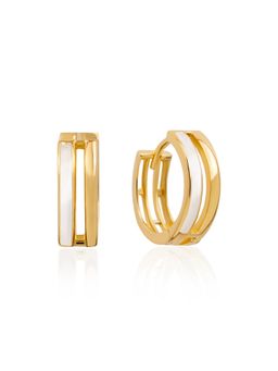 Nistra - 925 Sterling Silver MOP Whisper Huggies