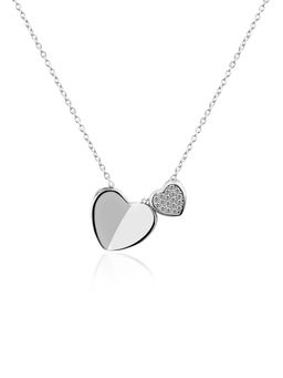 Nistra - 925 Sterling Silver Hearts Serenade Necklace (Adjustable)