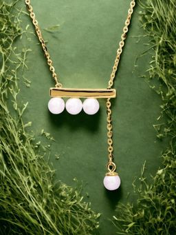 Nistra - 925 Sterling Silver Pearl Adaptive Bar Necklace (Adjustable)