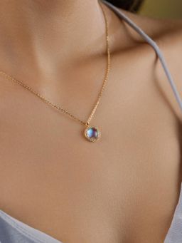 Nistra - 925 Sterling Silver Moonstone Moon-Kissed Glow Necklace (Adjustable)