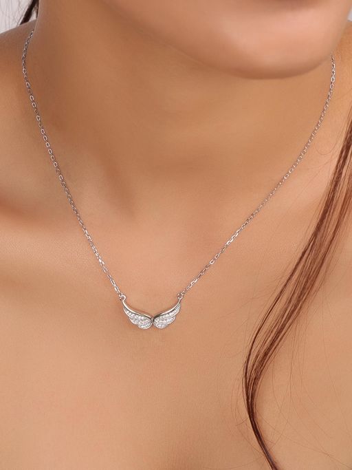 Nistra 925 Sterling Silver Angelic Whisper Necklace (Adjustable)