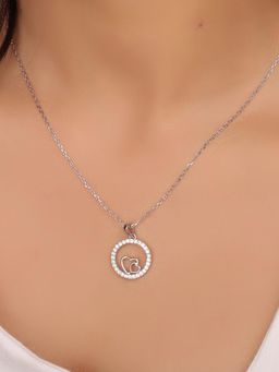 Nistra - 925 Sterling Silver Love Twins Necklace (Adjustable)