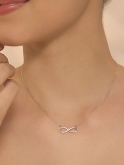 Nistra - 925 Sterling Silver Love's Eternal Beat Necklace (Adjustable)