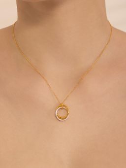 Nistra - 925 Sterling Silver Charm Circles Necklace (Adjustable)