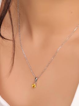 Nistra - 925 Sterling Silver Sunshine Citrine Necklace (Adjustable)