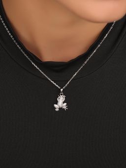 Nistra - 925 Sterling Silver Froggy Fling Necklace (Adjustable)