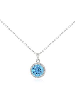 Nistra - 925 Sterling Silver Serenity Drift - March Birthstone Necklace (Adjustable)