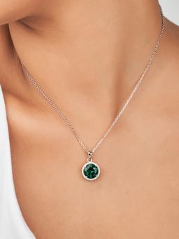 Nistra - 925 Sterling Silver Graceful Radiance - May Birthstone Necklace (Adjustable)