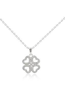 Nistra - 925 Sterling Silver Clover Luck Leaf Necklace (Adjustable)
