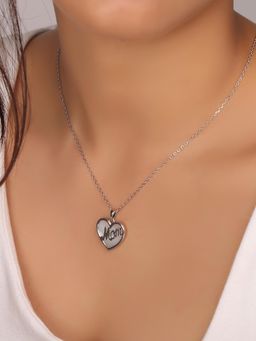 Nistra - 925 Sterling Silver Mother of Pearl Mom Necklace (Adjustable)