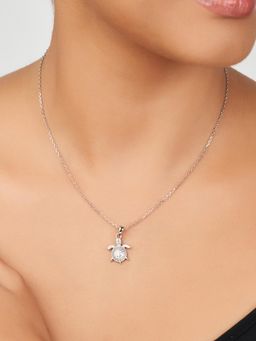 Nistra - 925 Sterling Silver Turtle Necklace (Adjustable)