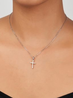 Nistra - 925 Sterling Silver Jesus Cross Necklace (Adjustable)