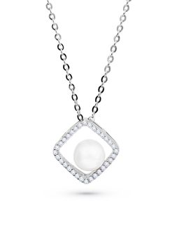 Nistra - 925 Sterling Silver Pearl Duo Necklace (Adjustable)