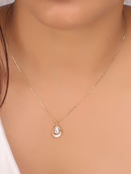 Nistra - 925 Sterling Silver Droplet Charm Necklace (Adjustable)