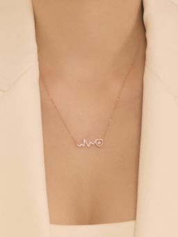 Nistra - 925 Sterling Silver Heartbeat Necklace (Adjustable)