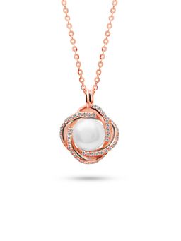 Nistra - 925 Sterling Silver Pearl Bloom Necklace (Adjustable)