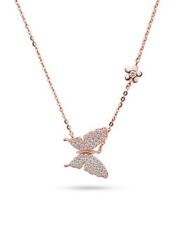 Nistra - 925 Sterling Silver Fluttering Wings Necklace (Adjustable)