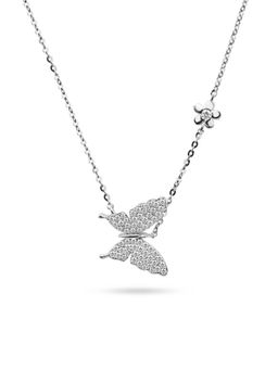 Nistra - 925 Sterling Silver Fluttering Wings Necklace (Adjustable)
