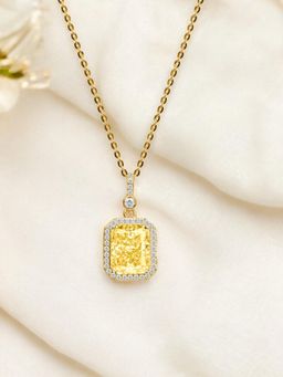 Nistra - 925 Sterling Silver Crushed Ice Yellow Sparkling Mystery Necklace (Adjustable)