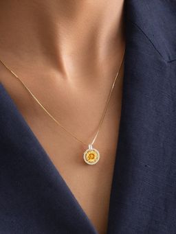 Nistra - 925 Sterling Silver Crushed Ice Yellow Glimmering Secret Necklace (Adjustable)