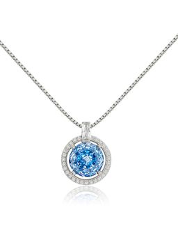 Nistra - 925 Sterling Silver Crushed Ice Blue Glimmering Secret Necklace (Adjustable)