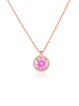 Nistra - 925 Sterling Silver Crushed Ice Pink Glimmering Secret Necklace (Adjustable)