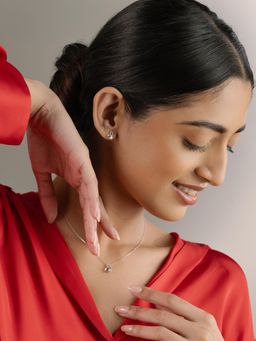 Nistra - 925 Sterling Silver Moissanite Gem-Kissed Heart Necklace (Adjustable)