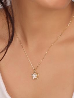 Nistra - 925 Sterling Silver Cherry Blossom Spinner Necklace (Adjustable)