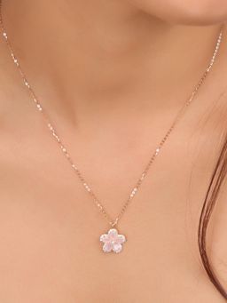 Nistra - 925 Sterling Silver Pearl Blossom Necklace (Adjustable)