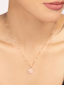 Nistra - 925 Sterling Silver Pearl Blossom Necklace (Adjustable)