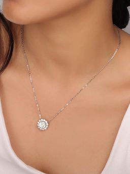 Nistra - 925 Sterling Silver Aura Bloom Necklace (Adjustable)