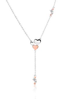 Nistra - 925 Sterling Silver Love's Shimmer Necklace (Adjustable)