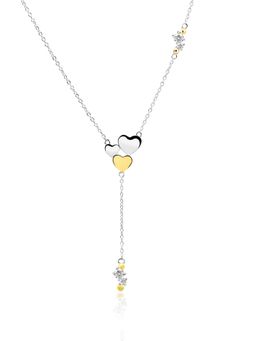 Nistra - 925 Sterling Silver Love's Shimmer Necklace (Adjustable)