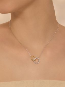 Nistra - 925 Sterling Silver Interwoven Elegance Necklace (Adjustable)