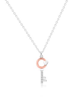 Nistra - 925 Sterling Silver Key To My Heart Necklace (Adjustable)