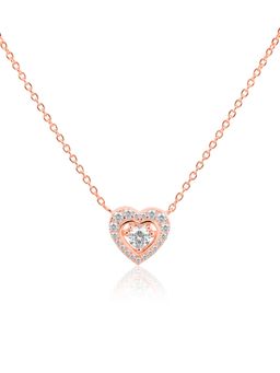 Nistra - 925 Sterling Silver Sparkling Love Heart Necklace (Adjustable)