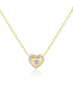 Nistra - 925 Sterling Silver Sparkling Love Heart Necklace (Adjustable)