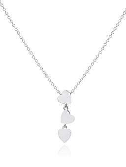 Nistra - 925 Sterling Silver Trio Heart Radiance Necklace (Adjustable)