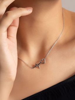 Nistra - 925 Sterling Silver Heart Whisperer Necklace (Adjustable)