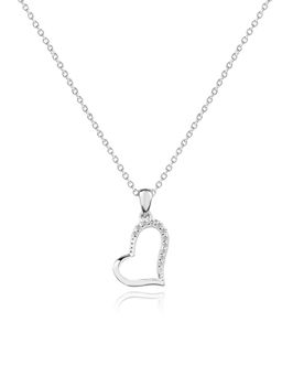 Nistra - 925 Sterling Silver Half Heart Necklace (Adjustable)