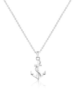 Nistra - 925 Sterling Silver Perfect Shine Anchor Necklace (Adjustable)