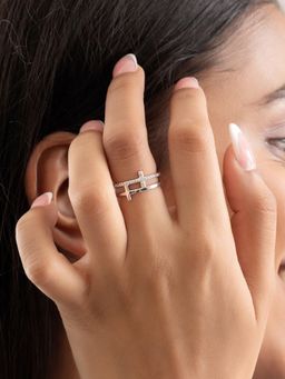 Nistra - 925 Sterling Silver Crown Of Crosses Ring