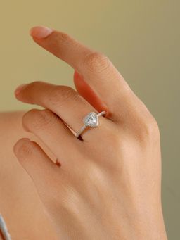 Nistra - 925 Sterling Silver Whispered Affection Silver Ring